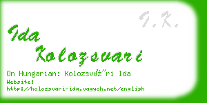 ida kolozsvari business card